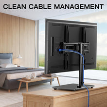Load image into Gallery viewer, Universal Swivel TV Stand for 32-65 inch TVs - Adjustable Height &amp; Glass Base