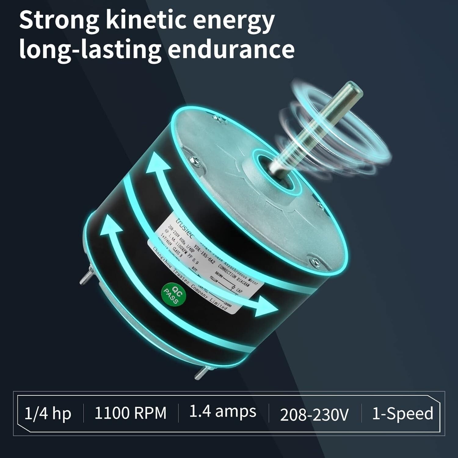 Energy-Efficient 1/4 HP Condenser Fan Motor 208/230V – Ideal OEM Replacement