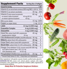 Load image into Gallery viewer, Natural Eye Vision Support - 60 Softgels with Astaxanthin, Lutein, &amp; Zeaxanthin