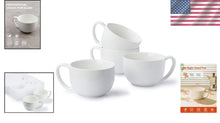 Load image into Gallery viewer, Comfort Grip 22oz Porcelain Mugs Set of 4 - Ideal for Soup, Hot Chocolate &amp; More