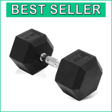 Load image into Gallery viewer, Strengthen Muscles with 45 lb Rubber Encased Hex Dumbbell - Ideal for Gym &amp; Home