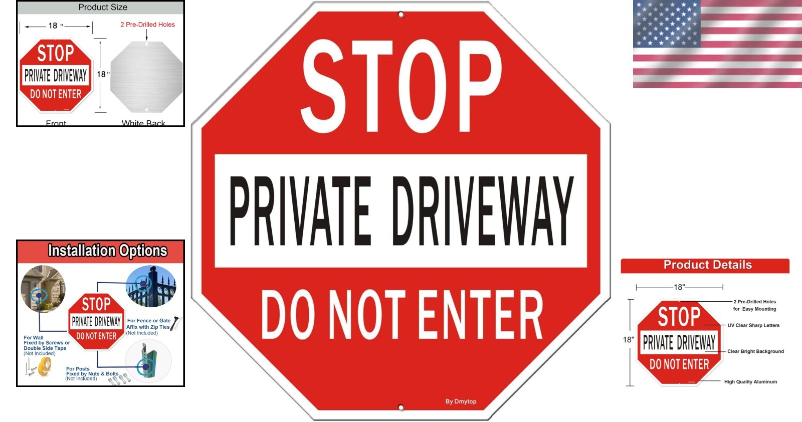 Large 18" Private Driveway Do Not Enter Sign - Durable & Weather Resistant