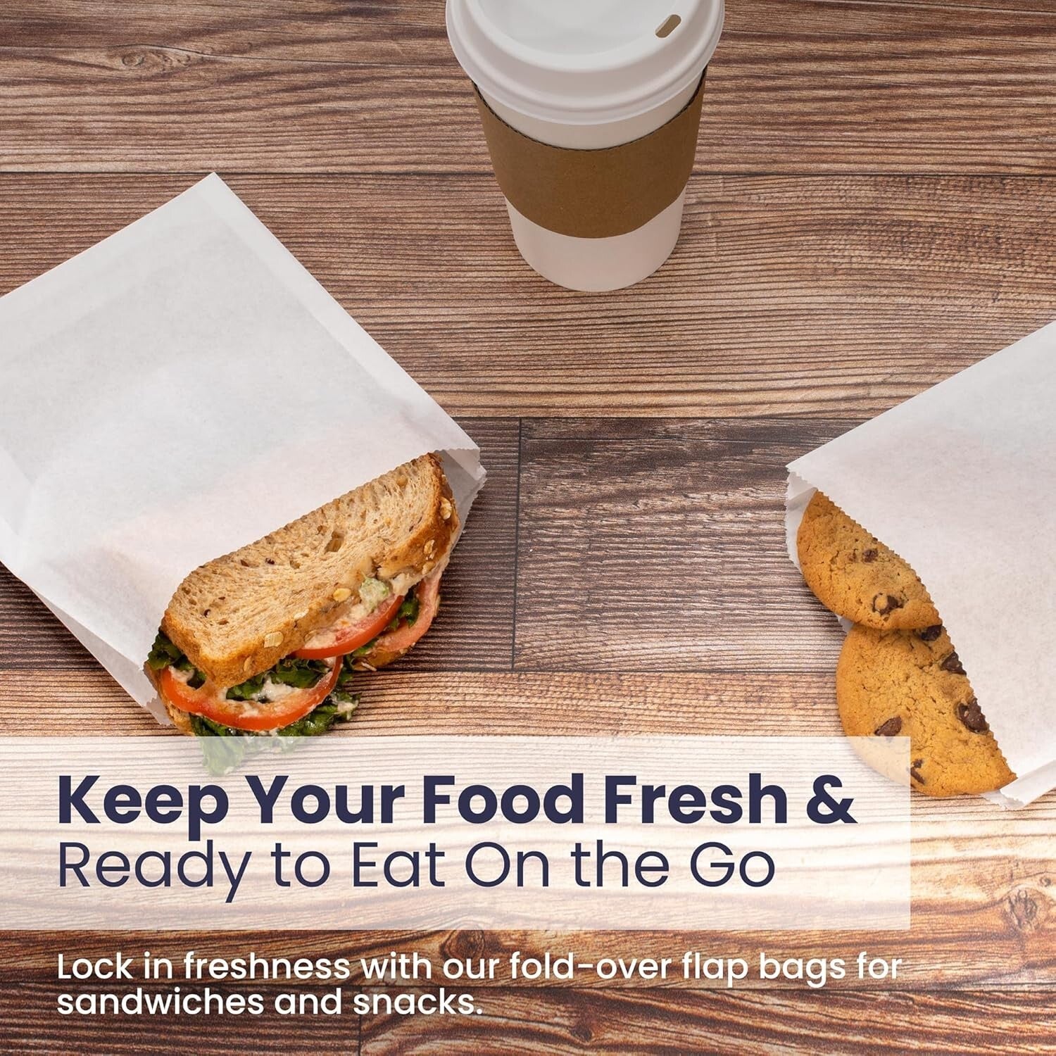 1000 Pack Greaseproof Paper Sandwich Bags - 7x6