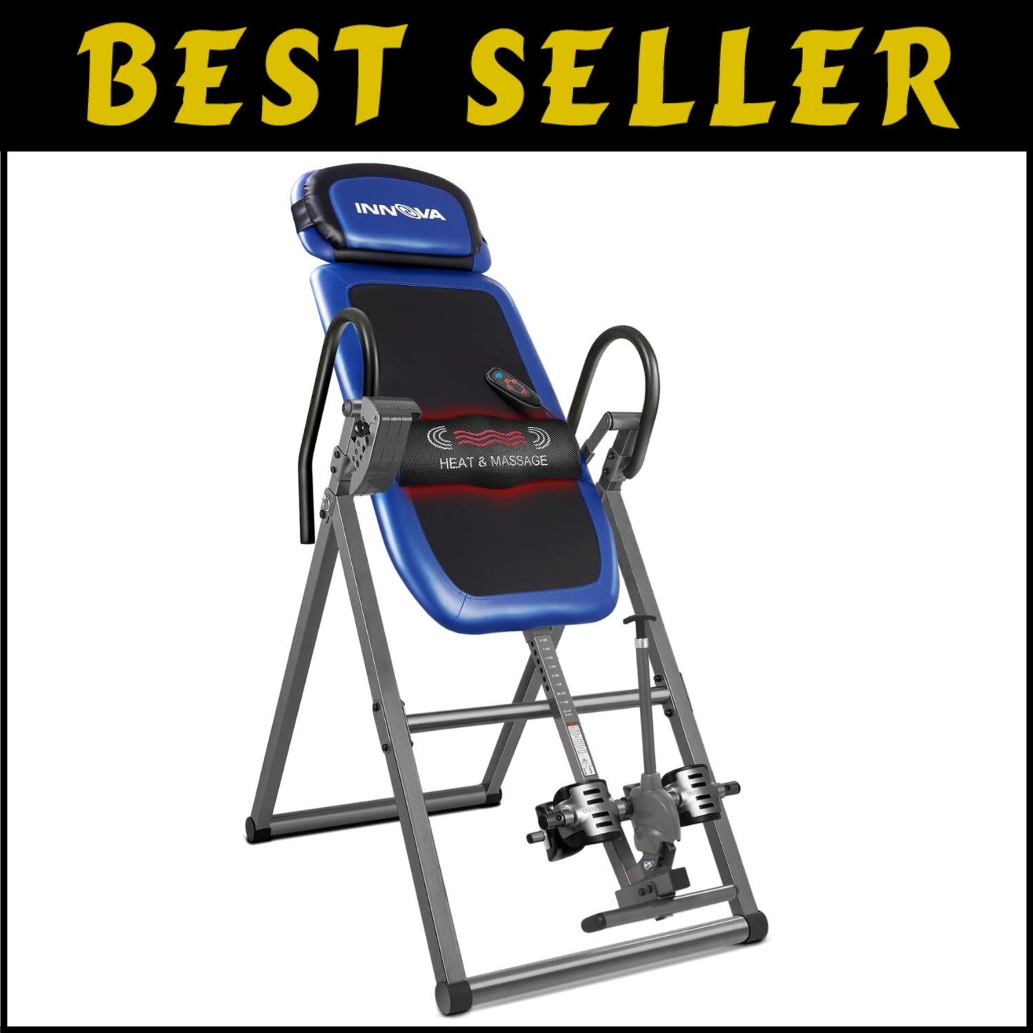 Advanced Black and Blue Inversion Table with Massage & Adjustable Lumbar Support