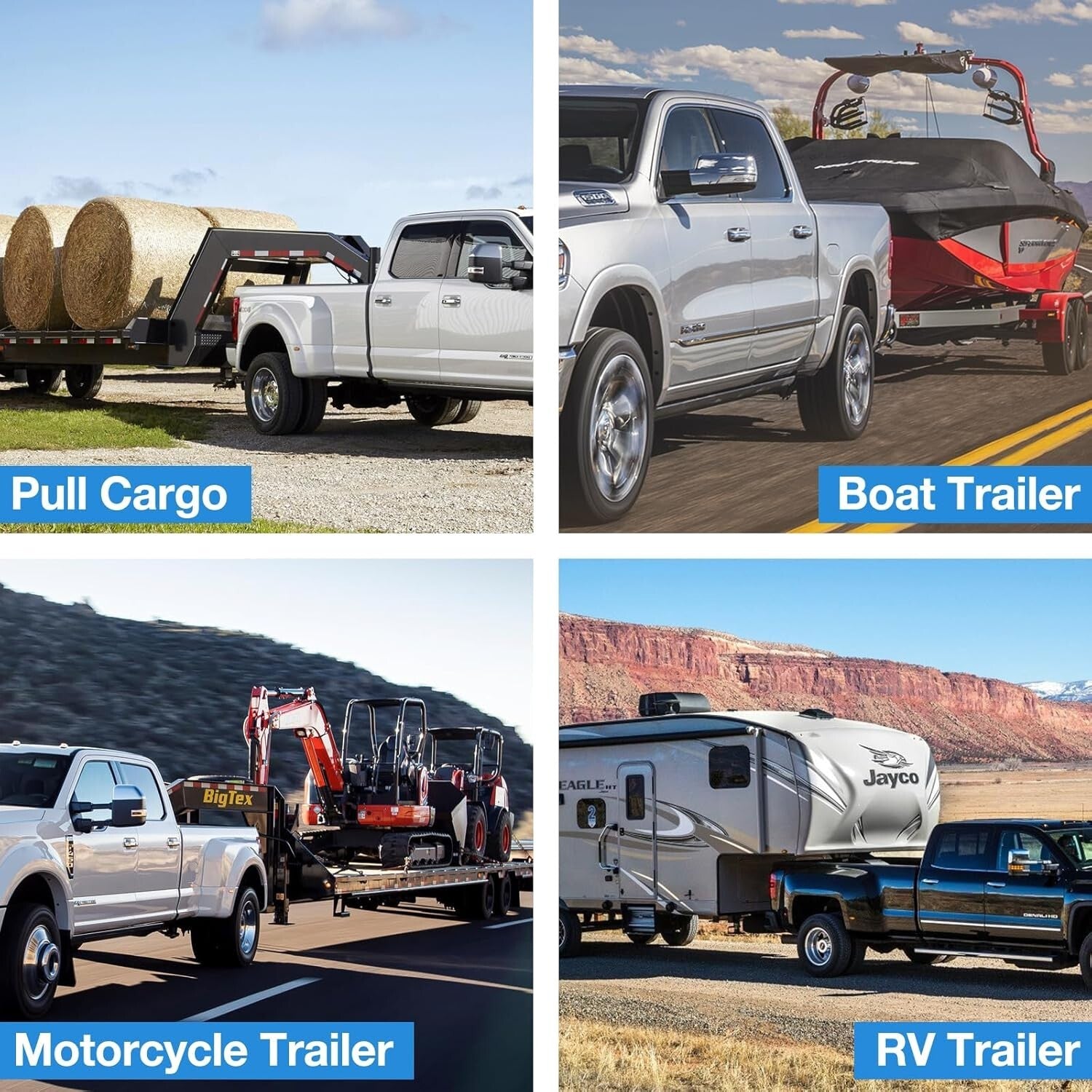 Versatile Adjustable Drop Hitch for 2" Receivers - Towing Capacity 12,500 lbs