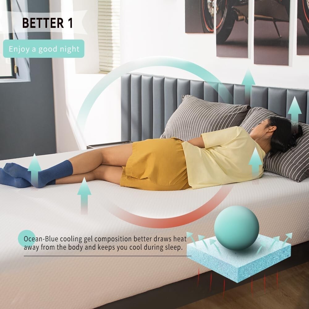 Full Size Mattress in a Box - Safe Gel Memory Foam, Ideal for Restful Sleep