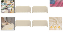 Load image into Gallery viewer, Seamless 4 Pk Beige Polyester Table Cloths - Perfect for Special Occasions