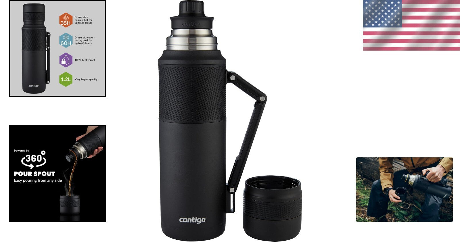 Durable Vacuum Insulated Travel Flask - Keep Drinks Hot for 35H & Cold for 60H