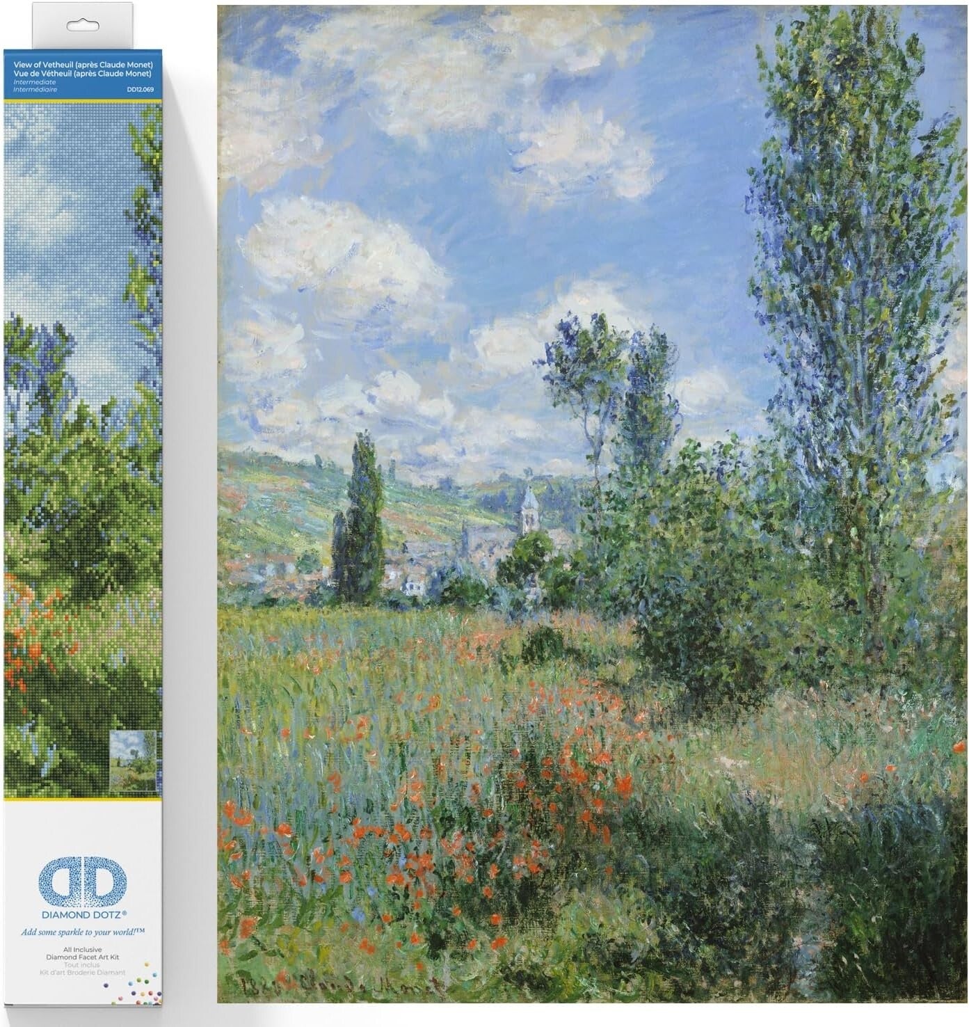 View of Vetheuil Monet Diamond Painting Kit - Create Stunning Art Effortlessly