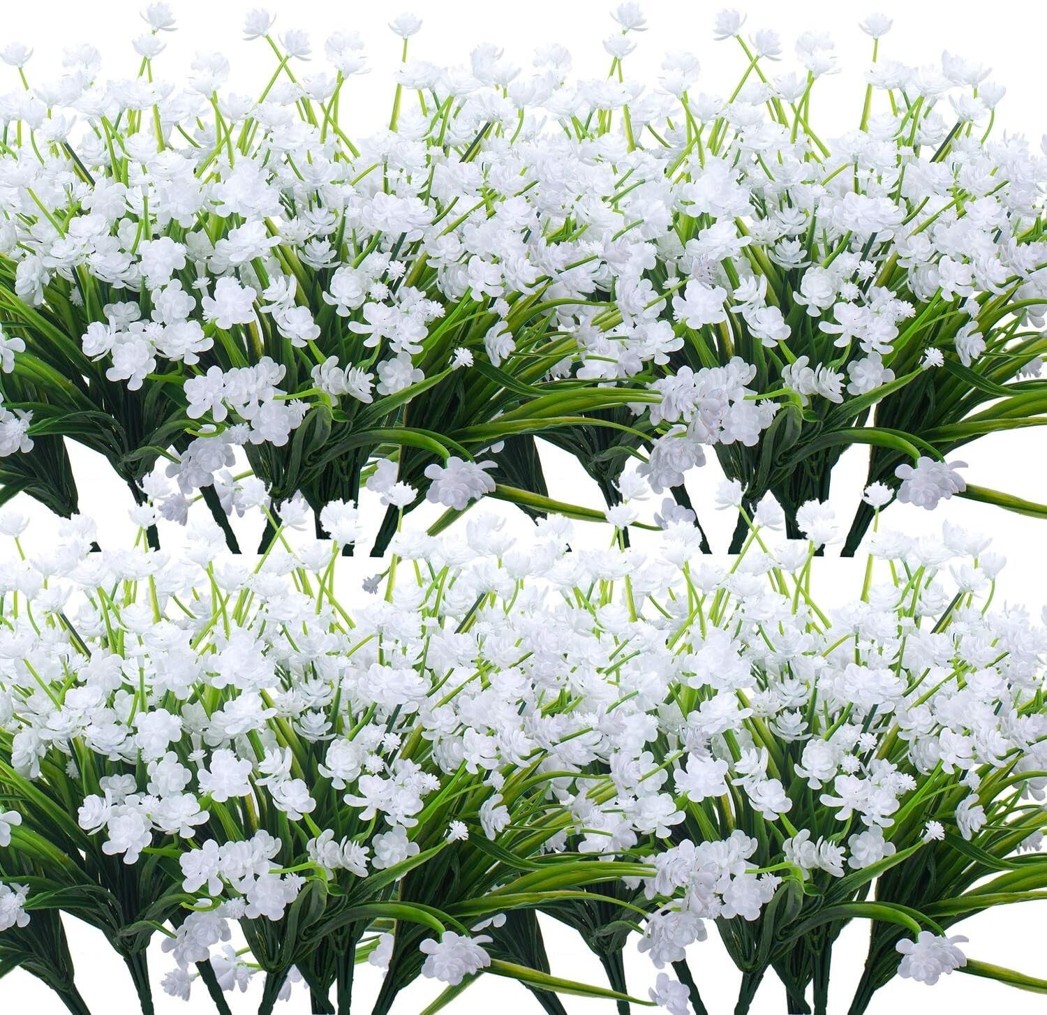 Realistic White Daffodil Faux Flowers, 20 Bundles for Wedding and Garden Decor