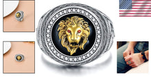 Load image into Gallery viewer, Exquisite Lion Head Ring in 925 Silver for Men - Graduation and Birthday Gift