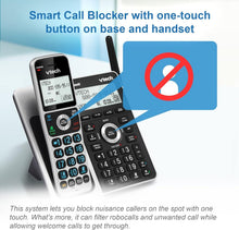 Load image into Gallery viewer, 4-Handset Cordless Home Phone with Smart Call Blocker &amp; Full Duplex Speakerphone