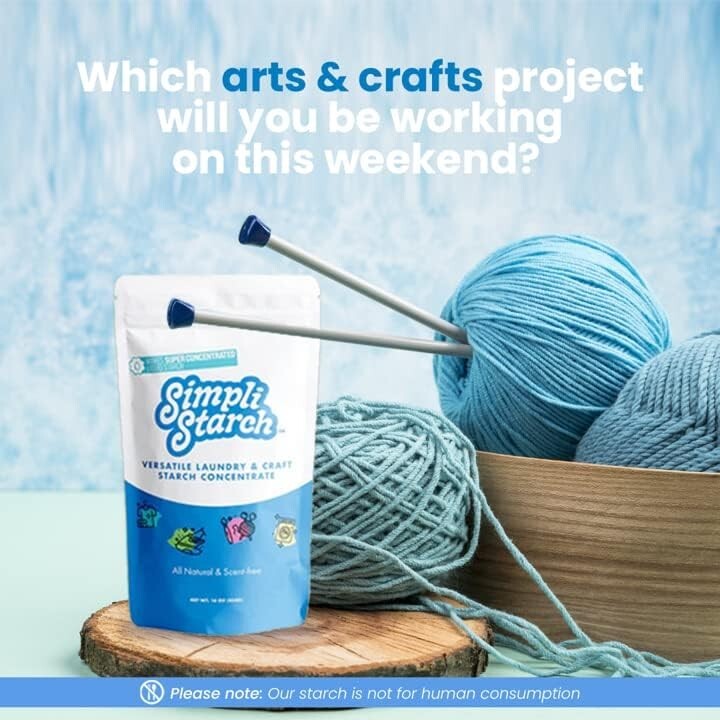 Unscented Dry Starch Concentrate for Laundry & Crafts - Chemical-Free 8oz