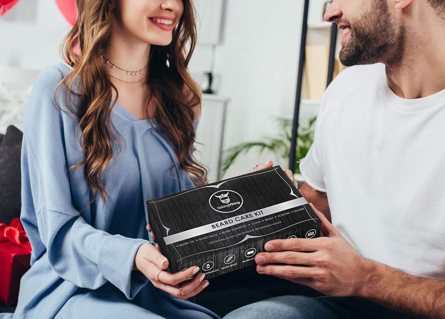 Complete Beard Care Set: Shampoo, Oil, Balm, and Combs in Wooden Caddy