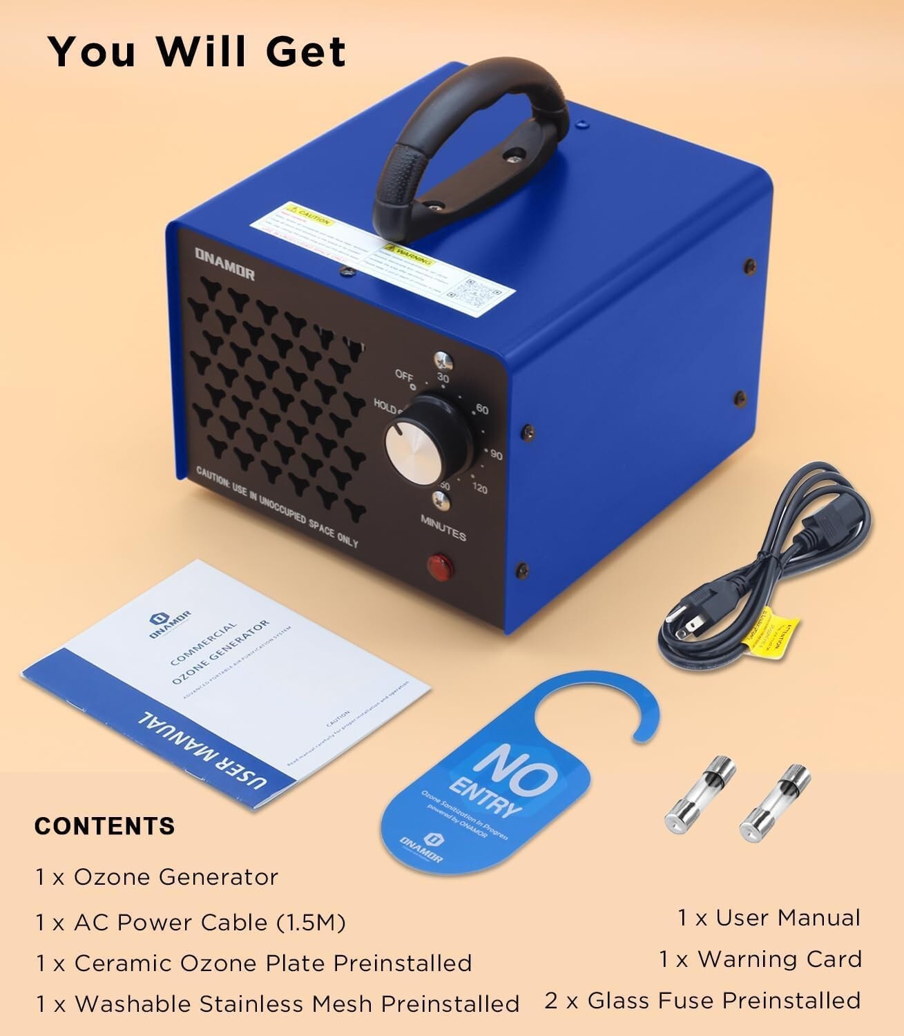 High-Performance Ozone Machine - Deodorizes Smoke & Pets Up to 6000 Sq.Ft