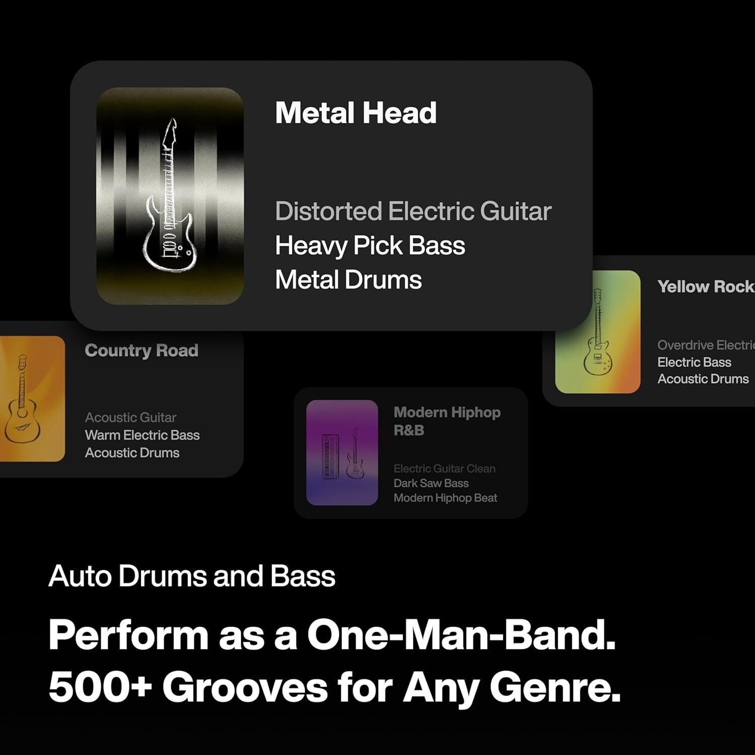 GENIE Stringless Smart Guitar with Onboard Speaker - Portable & Compact Design