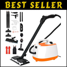 Load image into Gallery viewer, Rolling Canister Steam Cleaner: Fast Heating &amp; 21 Tools for Total Home Cleanup
