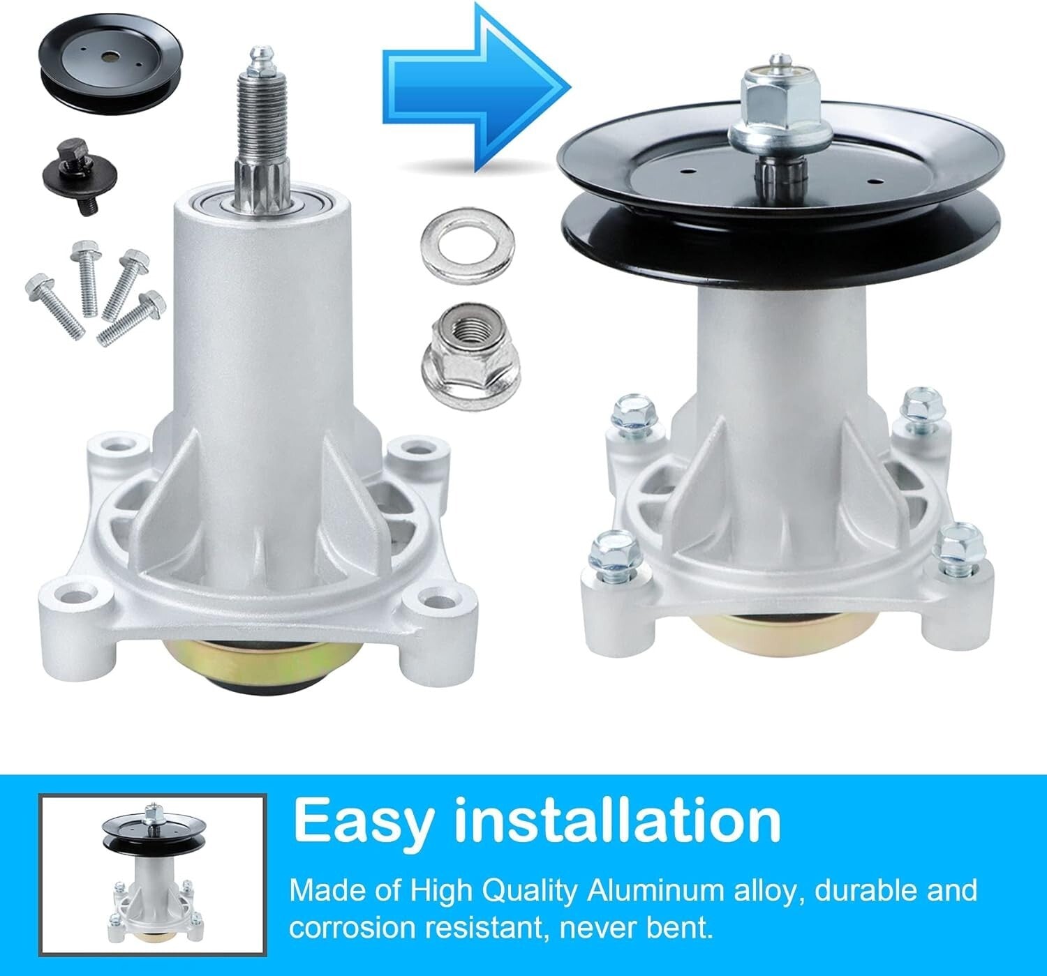 Efficient 2-Pack Spindle Assembly & Pulley for AYP 42", 46", 48", 54" Mowers