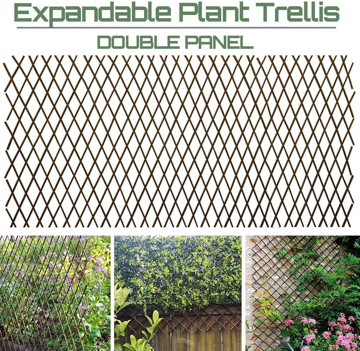 Durable Expandable Willow Fence for Climbing Plants - Natural Look & Easy Setup