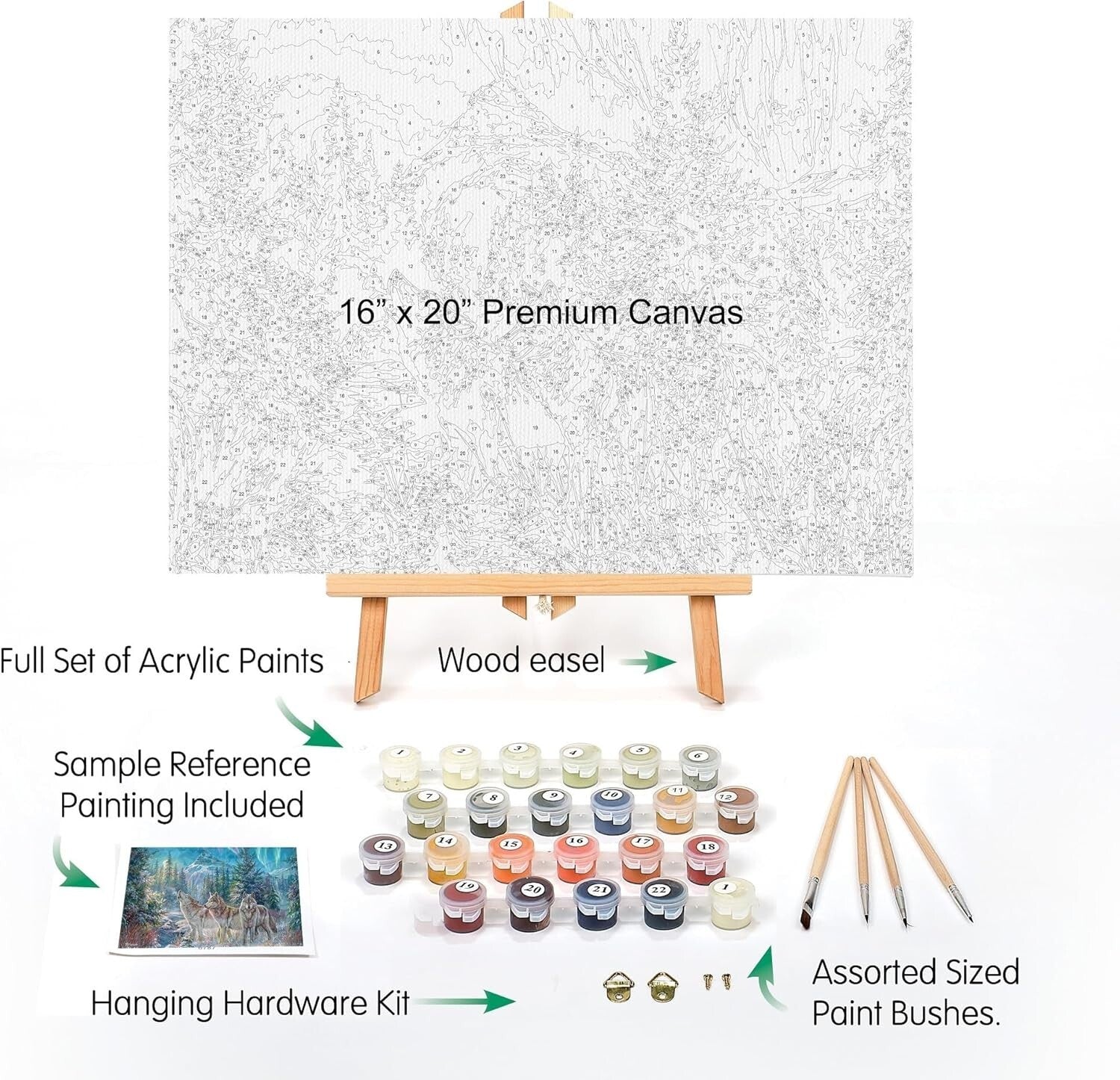 Moonrise Song Paint by Numbers - Elegant Art Kit for Adults with Acrylic Options