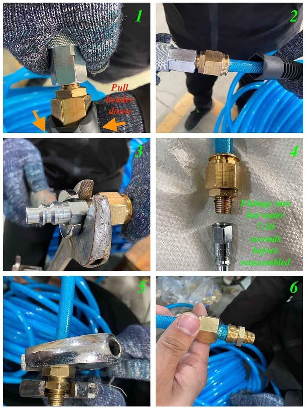 Durable 50ft PU Reinforced Non-Kinking Air Hose with Brass Quick Coupler