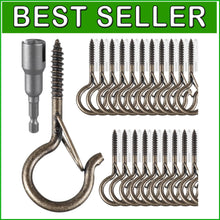 Load image into Gallery viewer, Multi-Purpose Swivel Hooks for String Lights - 100 Rust-Resistant Copper Hooks