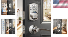 Load image into Gallery viewer, Keyless Entry Biometric Door Lock - Satin Nickel with Back-lit Keypad