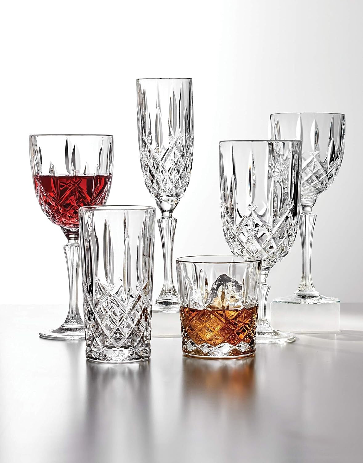 By Waterford Markham Clear Cut 4-Piece DOF Glass Set – Whiskey & Cocktail Ready