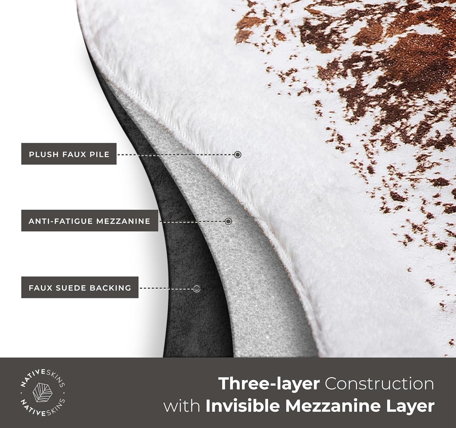 Luxe Faux Cowhide Area Rug 6.2ft x 8.2ft – Perfect for Living & Entryways