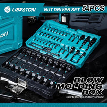 Load image into Gallery viewer, Comprehensive 54PCS Magnetic Nut Driver Set with Impact Drill Bits &amp; Storage Box