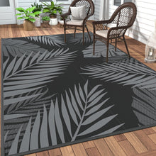 Load image into Gallery viewer, Tropical Palm Leaf Design Outdoor Rug 6' x 9' - Perfect for Beach or Deck