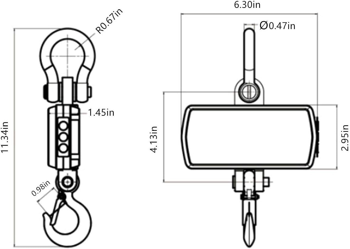 2000 lb Capacity Aluminum Crane Scale with Smart Features and Remote Access