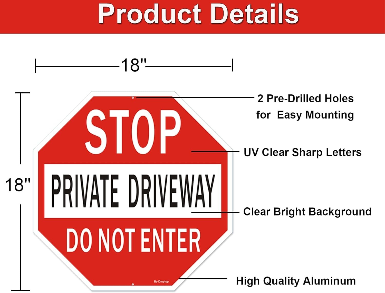 Large 18" Private Driveway Do Not Enter Sign - Durable & Weather Resistant
