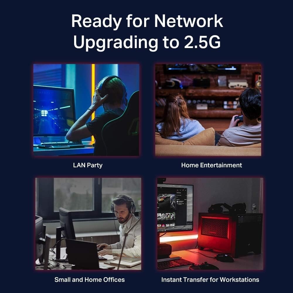 5-Port Multi-Gigabit Unmanaged Network Switch - 2.5G Bandwidth, Fanless Design