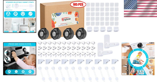 Child Safety Made Easy: 105 Pack Baby Proofing Kit with Corner Guards & Locks