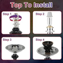 Load image into Gallery viewer, Elegant 22'' Premium Hookah Set - Glass Vase, Ceramic Bowl &amp; Coal Tongs Included