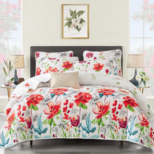 Load image into Gallery viewer, Reversible King Size Quilt Set with Floral Pattern - Summer Lightweight Comfort