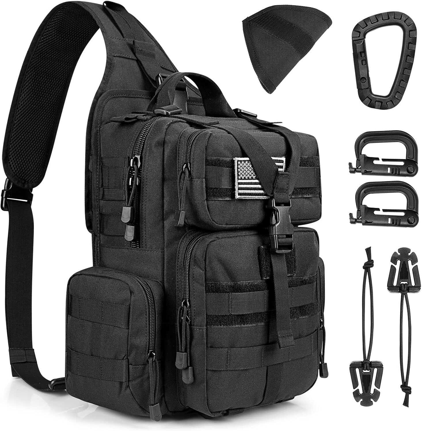 Versatile Tactical Sling Pack with Accessories - Ideal for Hunting and Hiking