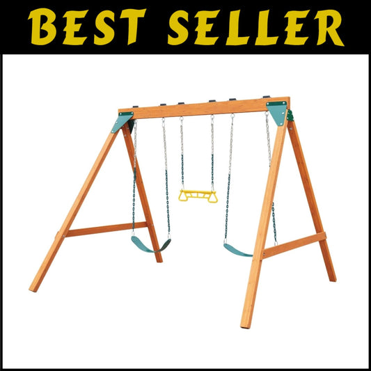 Durable Ranger Wooden Swing Set for Backyard - Classic Design & Safety Assured