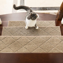Load image into Gallery viewer, Water-Resistant Low Pile Carpet Runner Mats - 15pc Set for Wooden Steps