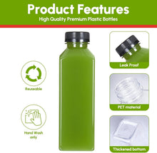 Load image into Gallery viewer, Reusable 16oz Clear Plastic Bottles with Caps - Perfect for Juicing &amp; Smoothies