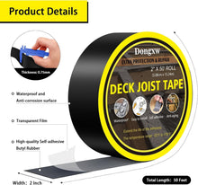 Load image into Gallery viewer, Weather-Resistant Butyl Deck Joist Tape 10 Rolls - Moisture Barrier for Outdoors