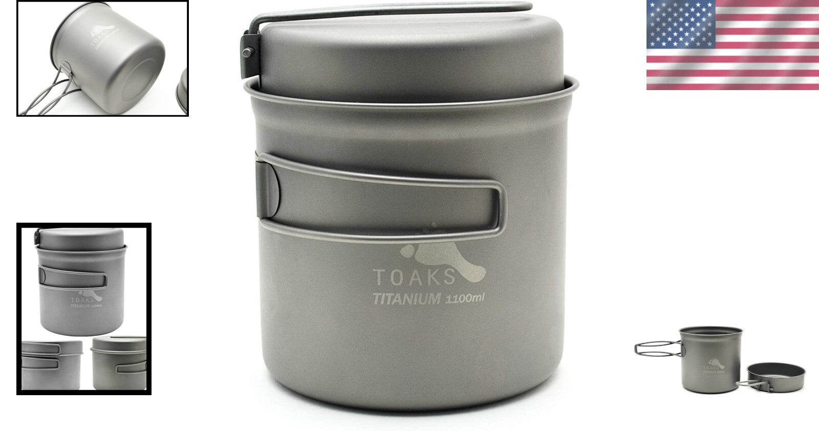 Durable Titanium 1100ml Pot with Multi-Use Pan and Easy Cleanup Features