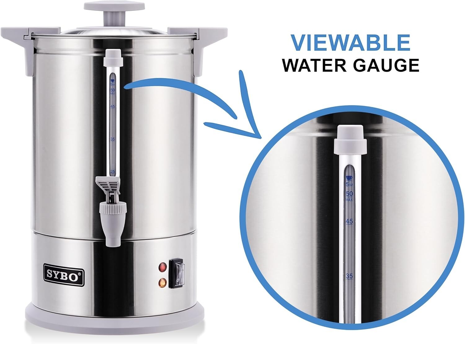 50-Cup Capacity Stainless Steel Percolator Coffee Maker for Catering Excellence