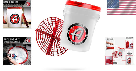 5-Gallon Car Wash Bucket with Grit Guard & Gamma Seal Lid for Safe Detailing