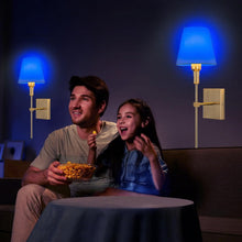 Load image into Gallery viewer, Elegant Gold Battery-Powered Wall Sconce Set - Dimmable &amp; Adjustable Lighting