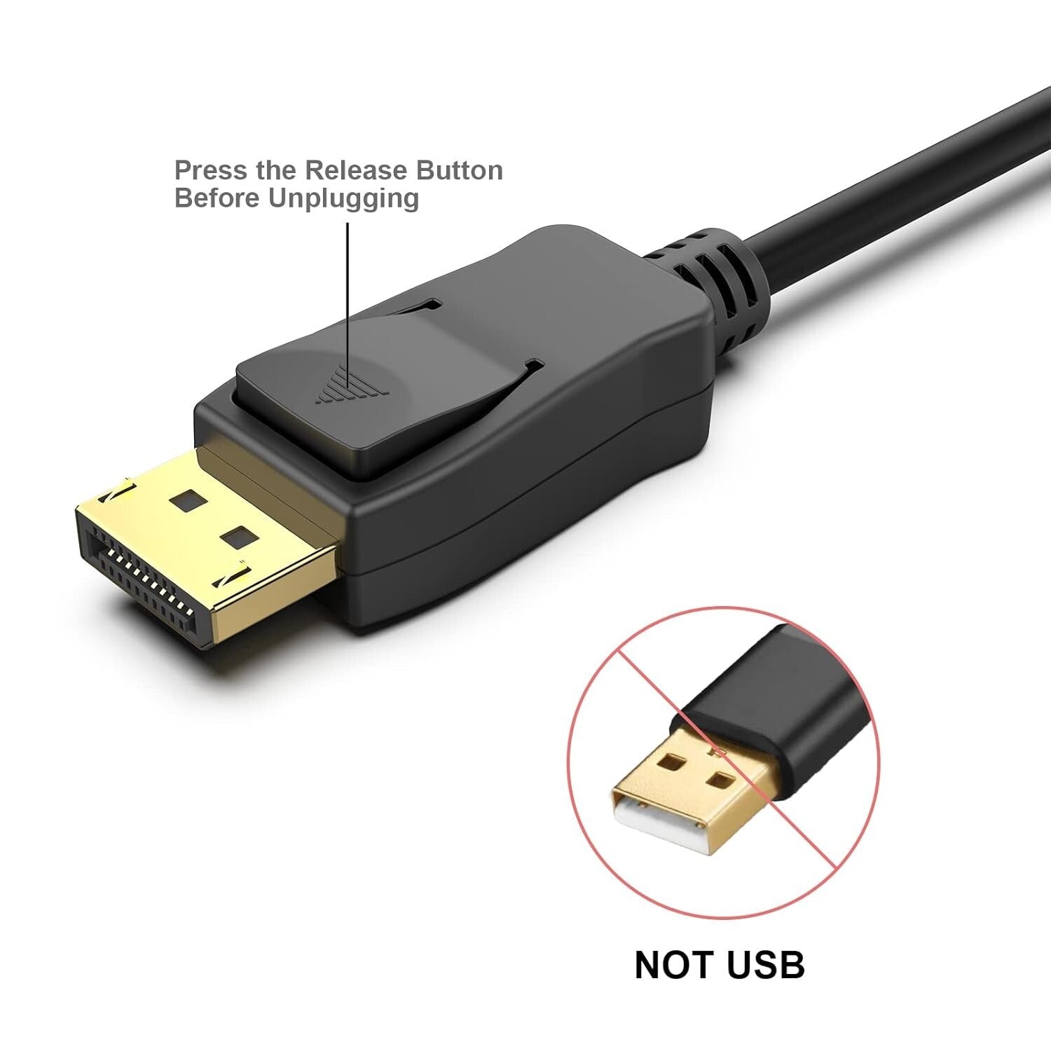 High-Speed 6FT DisplayPort to DisplayPort Cable - Ideal for Gaming & Streaming