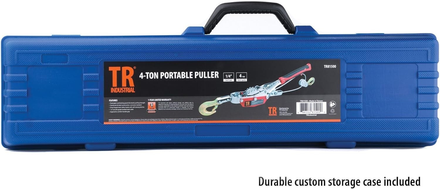 Alloy Steel Portable 4-Ton Puller - Dual Gear System for Ultimate Efficiency
