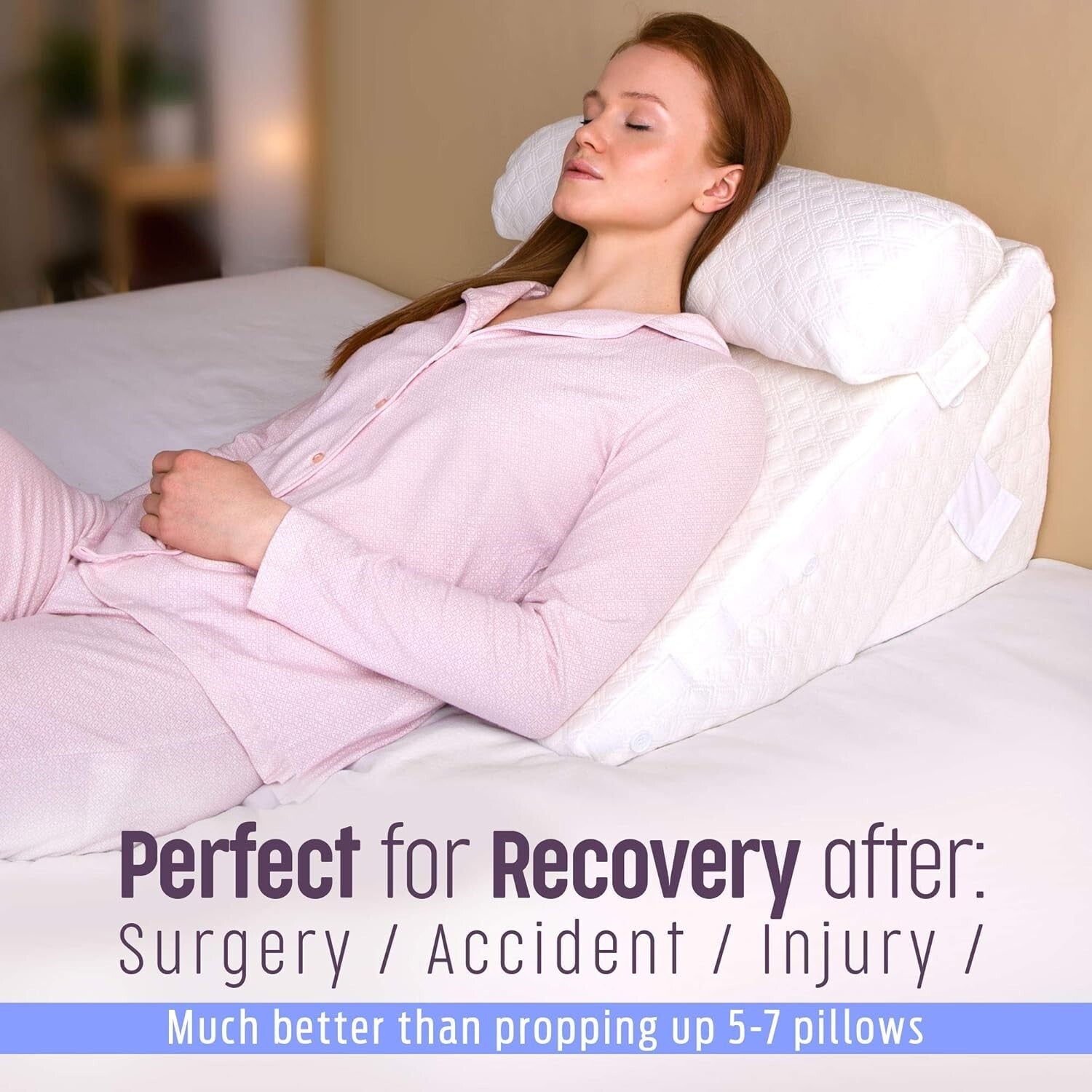 Adjustable 7-in-1 Wedge Pillow - Memory Foam for Elevated Sleep & Comfort