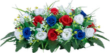 Load image into Gallery viewer, Artificial Rose Combination Flower Saddle for Memorial Graves - 3.9" x 19.7"
